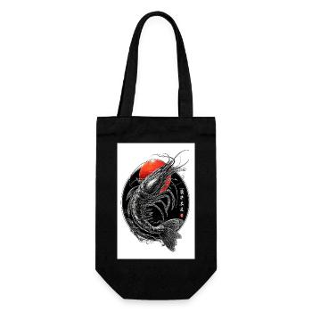 Crevettes à encre cramoisie dans le cercle - Sac à bouteille - noir - Devant
