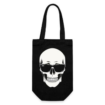 Squelette avec lunettes de soleil en noir et blanc vectoriel - Sac à bouteille - noir - Devant