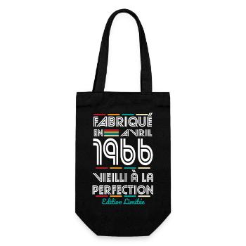 60-jähriges Jubiläum – Hergestellt im April 1966 - Geschenkbeutel für Flaschen - Schwarz - Vorne