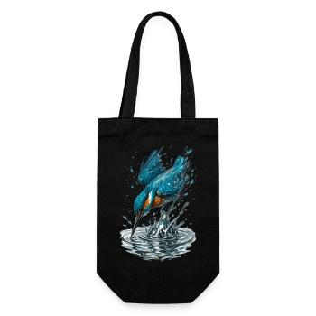 Kingfisher in action - Gift Bag for Bottles - black - Front