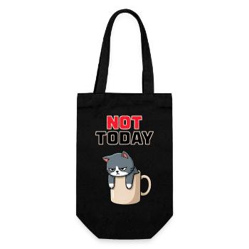 Not Today Cat - Funny Angry Cat Meme - Gift Bag for Bottles - black - Front