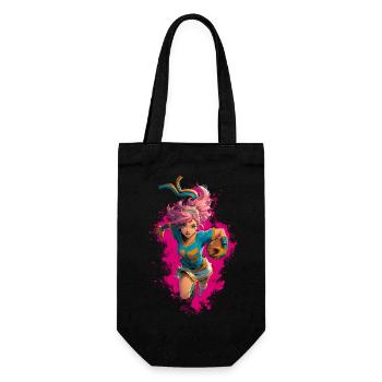 Football Girl Anime - Gift Bag for Bottles - black - Front