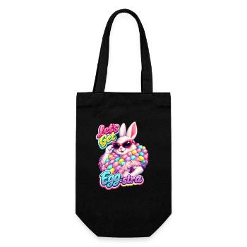 Hase Häschen Frühling Blumen Sommer Ostern Garten - Geschenkbeutel für Flaschen - Schwarz - Vorne