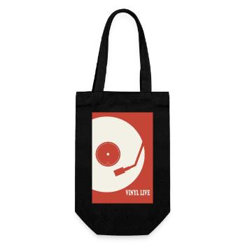 Vinyl Life – Affiche rétro de platine - Sac à bouteille - noir - Devant