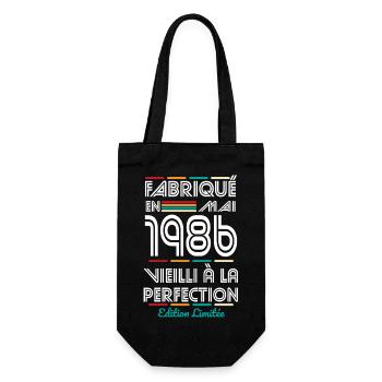 40-jähriges Jubiläum – Hergestellt im Mai 1986 - Geschenkbeutel für Flaschen - Schwarz - Vorne
