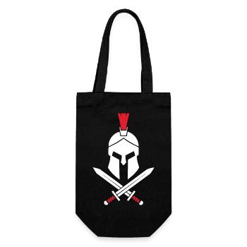 Logo Spartiate Épées Croisées Mascotte Spartan - Sac à bouteille - noir - Devant