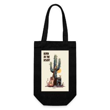 Desert Jam Guitar and Cactus Sunset - Gift Bag for Bottles - black - Front