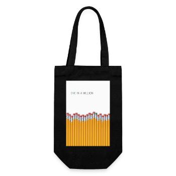 One in a Million Unique Statement Design - Gift Bag for Bottles - black - Front