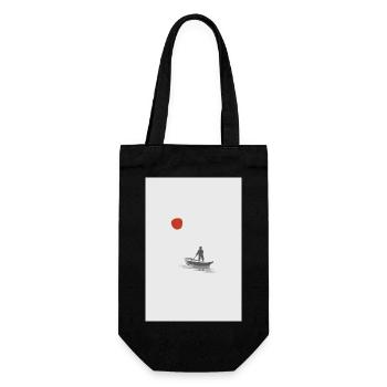 Red Sun Serenity – Japanese Minimal Art - Geschenkbeutel für Flaschen - Schwarz - Vorne