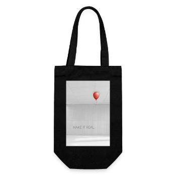 Make it real minimalist Motivation Spruch - Geschenkbeutel für Flaschen - Schwarz - Vorne