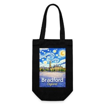 Bradford England Star Swirl - Gift Bag for Bottles - black - Front
