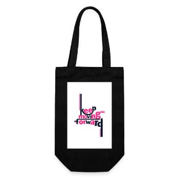 Keep Moving Forward Bold Statement Pink - Gift Bag for Bottles - black - Front