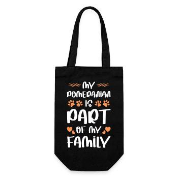 Mein Pomeranian ist Teil der Familie - Geschenkbeutel für Flaschen - Schwarz - Vorne