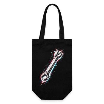 Wrench Tool Mechanic Design - Gift Bag for Bottles - black - Front
