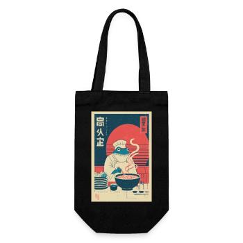 Frog Chef Ramen Retro Poster - Gift Bag for Bottles - black - Front