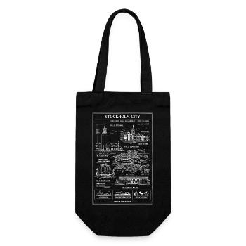 Stockholm City Blueprint - Gift Bag for Bottles - black - Front