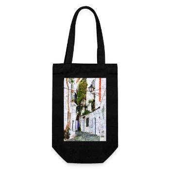 Belle ville de Cadaques en Espagne - Sac à bouteille - noir - Devant