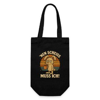 Hase Nen Scheiss Muss Ich - Geschenkbeutel für Flaschen - Schwarz - Vorne