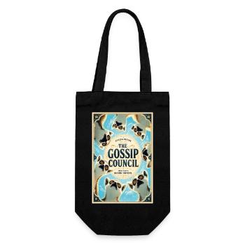 The Gossip Council: Vintage Dog Circle - Gift Bag for Bottles - black - Front
