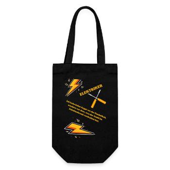 Elektriker T-Shirt Lustiges Geschenk Beruf Humor!! - Geschenkbeutel für Flaschen - Schwarz - Vorne