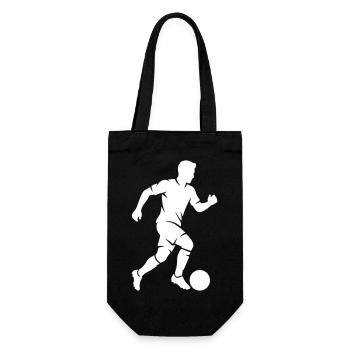 Fussballspieler Silhouette Fussball - Geschenkbeutel für Flaschen - Schwarz - Vorne