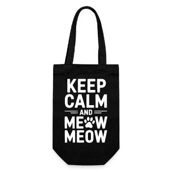 Keep Calm and Meow Meow - Gift Bag for Bottles - black - Front
