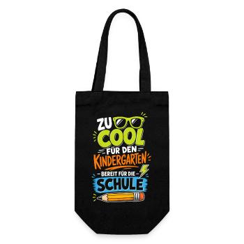 Zu Cool Für Den Kindergarten - Geschenkbeutel für Flaschen - Schwarz - Vorne