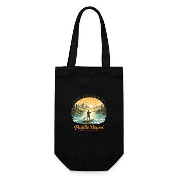 Life is Better on a Paddle Board – Vintage SUP  - Geschenkbeutel für Flaschen - Schwarz - Vorne