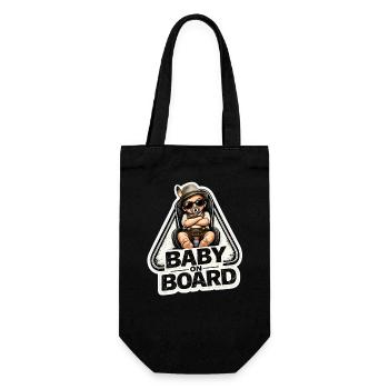 Baby on Board Sticker  - Geschenkbeutel für Flaschen - Schwarz - Vorne