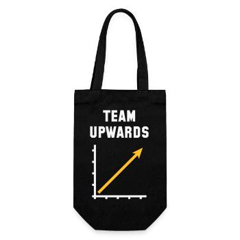Team Aufwärts (Erfolg / Fortschritt / NEG Gold 2C) - Geschenkbeutel für Flaschen - Schwarz - Vorne