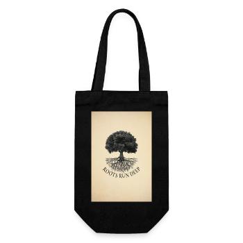 Roots Run Deep – Tree Poster Vintage - Gift Bag for Bottles - black - Front