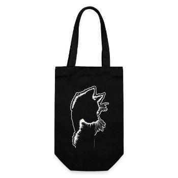 Silhouette de Chat | Design Minimaliste - Sac à bouteille - noir - Devant