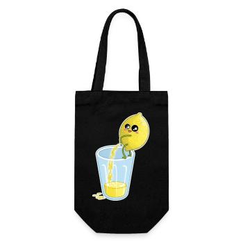 Lemon Makes Juice – Funny Cartoon - Gift Bag for Bottles - black - Front