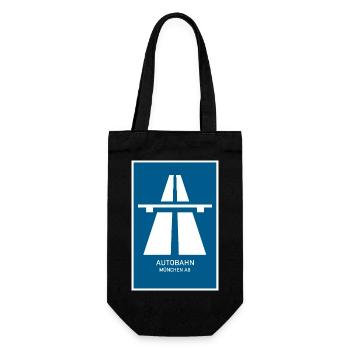 Autobahn München A8 Retro Poster - Geschenkbeutel für Flaschen - Schwarz - Vorne