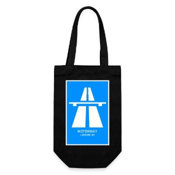 Motorway London M1 Vintage Poster - Gift Bag for Bottles - black - Front