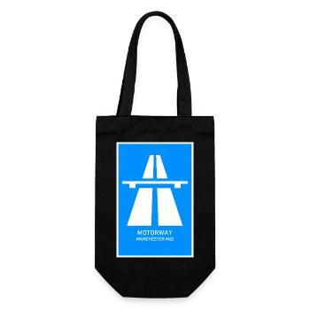 Motorway Manchester M62 Vintage Poster - Gift Bag for Bottles - black - Front