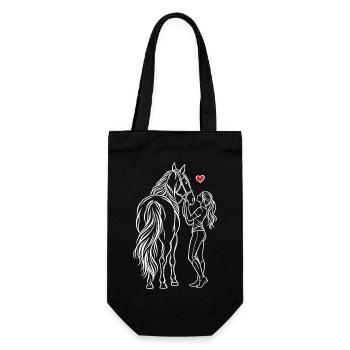 Horse Girl Riding Pony Rider - Gift Bag for Bottles - black - Front