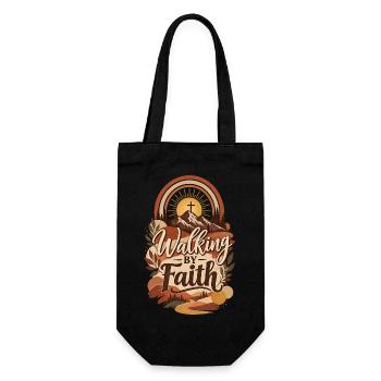 Marcher selon la Foi – Christlicher Glaubensspruch - Sac à bouteille - noir - Devant