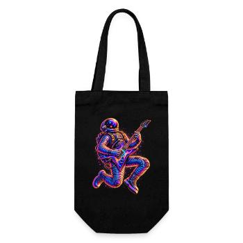KOSMISCHER ROCKER | Schwereloser Felsensprung - Geschenkbeutel für Flaschen - Schwarz - Vorne