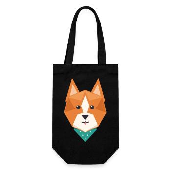 Geometrischer Fuchs - Geschenkbeutel für Flaschen - Schwarz - Vorne