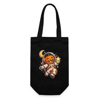 Kürbis-Astronaut - Geschenkbeutel für Flaschen - Schwarz - Vorne