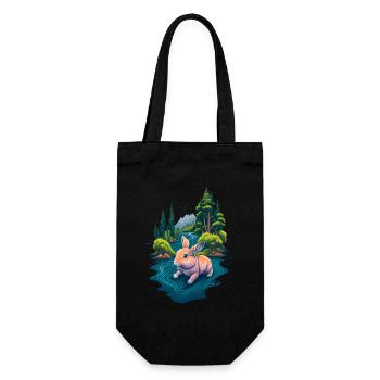 Beautiful illustration of a rabbit - Gift Bag for Bottles - black - Front