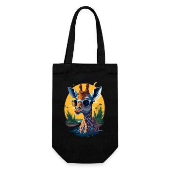Girafe cool - Sac à bouteille - noir - Devant
