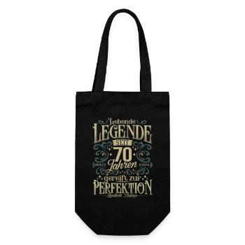 70 Geburtstag Lebende Legende seit 70 Jahren - Geschenkbeutel für Flaschen - Schwarz - Vorne