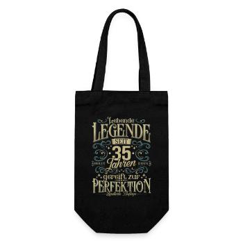 35 Geburtstag - Lebende Legende seit 35 Jahren - Geschenkbeutel für Flaschen - Schwarz - Vorne