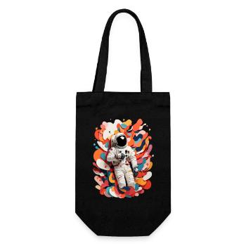 Colorful Astronaut Picture - Gift Bag for Bottles - black - Front