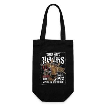 1970's Vintage Drums Drummer Birthday 2 - Gift Bag for Bottles - black - Front