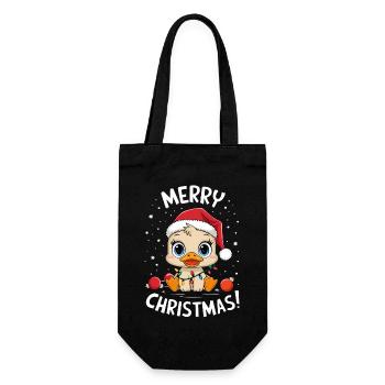 Canard Noël Fermier Canards Joyeux Noël - Sac à bouteille - noir - Devant