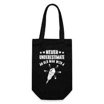 Never Underestimate Rakete - Geschenkbeutel für Flaschen - Schwarz - Vorne