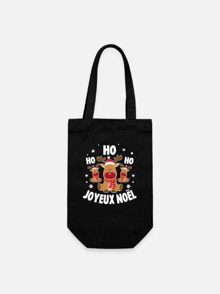3 Rennes de Noël Ho Ho Joyeux Noël - Sac à bouteille - noir